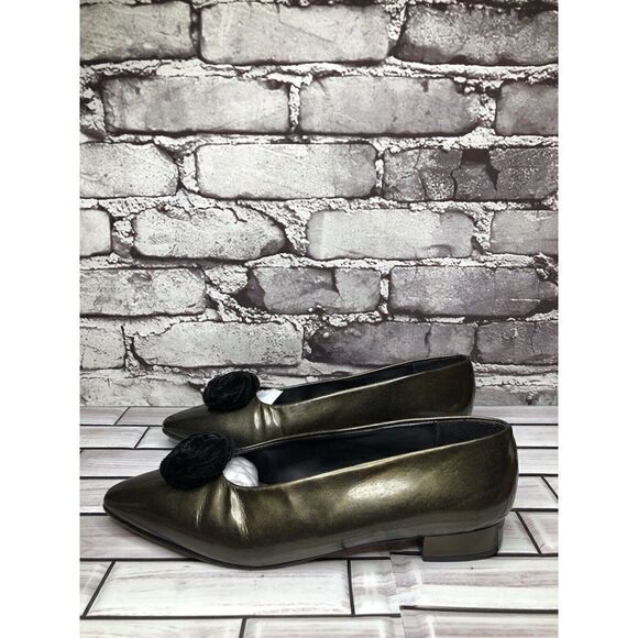I. Magnin Green Metallic Patent leather Slip On Heeled Shoes Women Sz 6M US/36EU - Picture 12 of 16